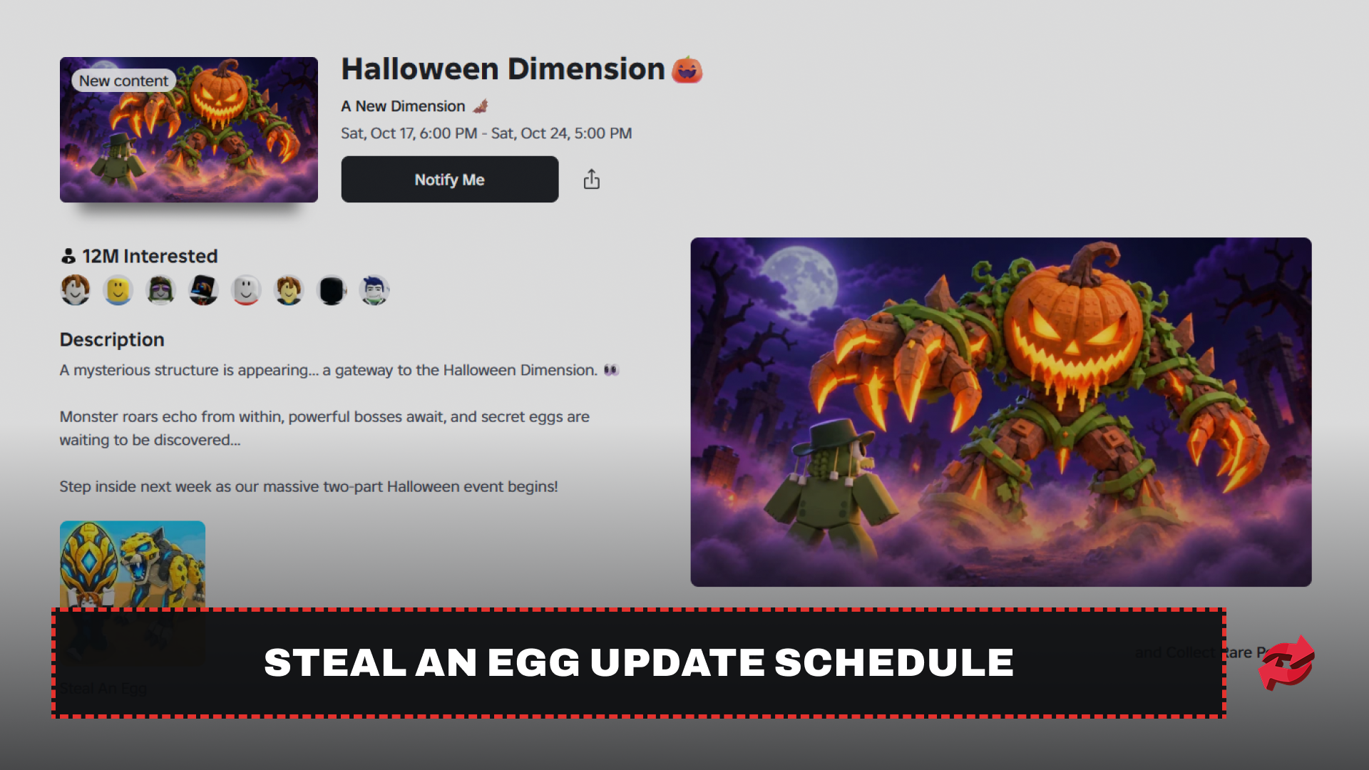 Upcoming Event in Steal An Egg