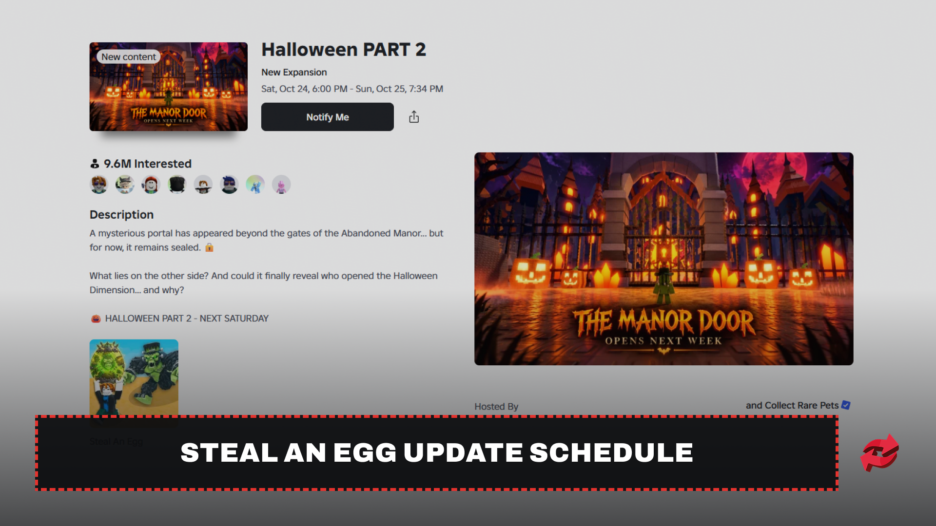 Upcoming Event in Steal An Egg