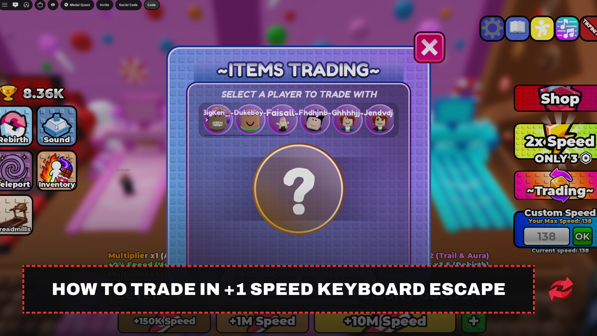 Speed Keyboard Escape Items Trading Menu