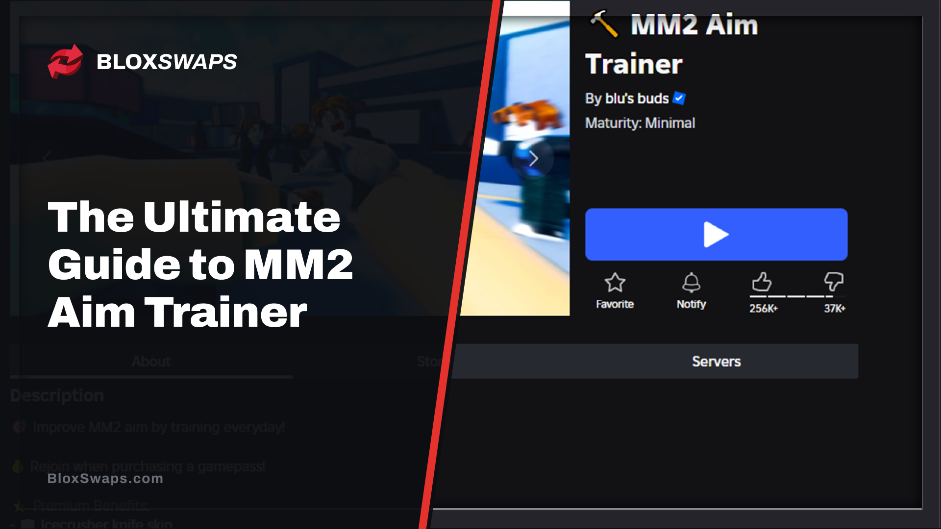 A picture of the game MM2 aim trainer on Roblox!
