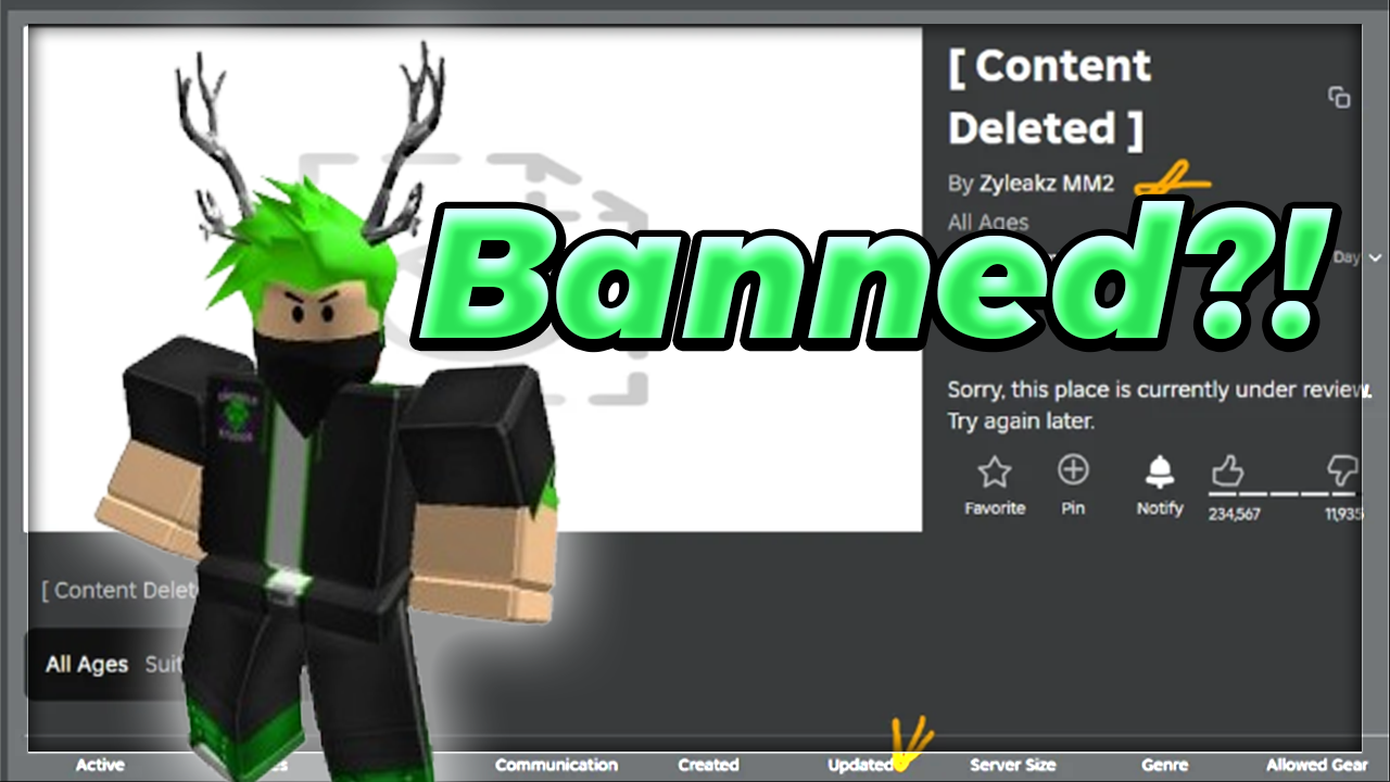 An image of Zyleaks MM2 on roblox being deleted.