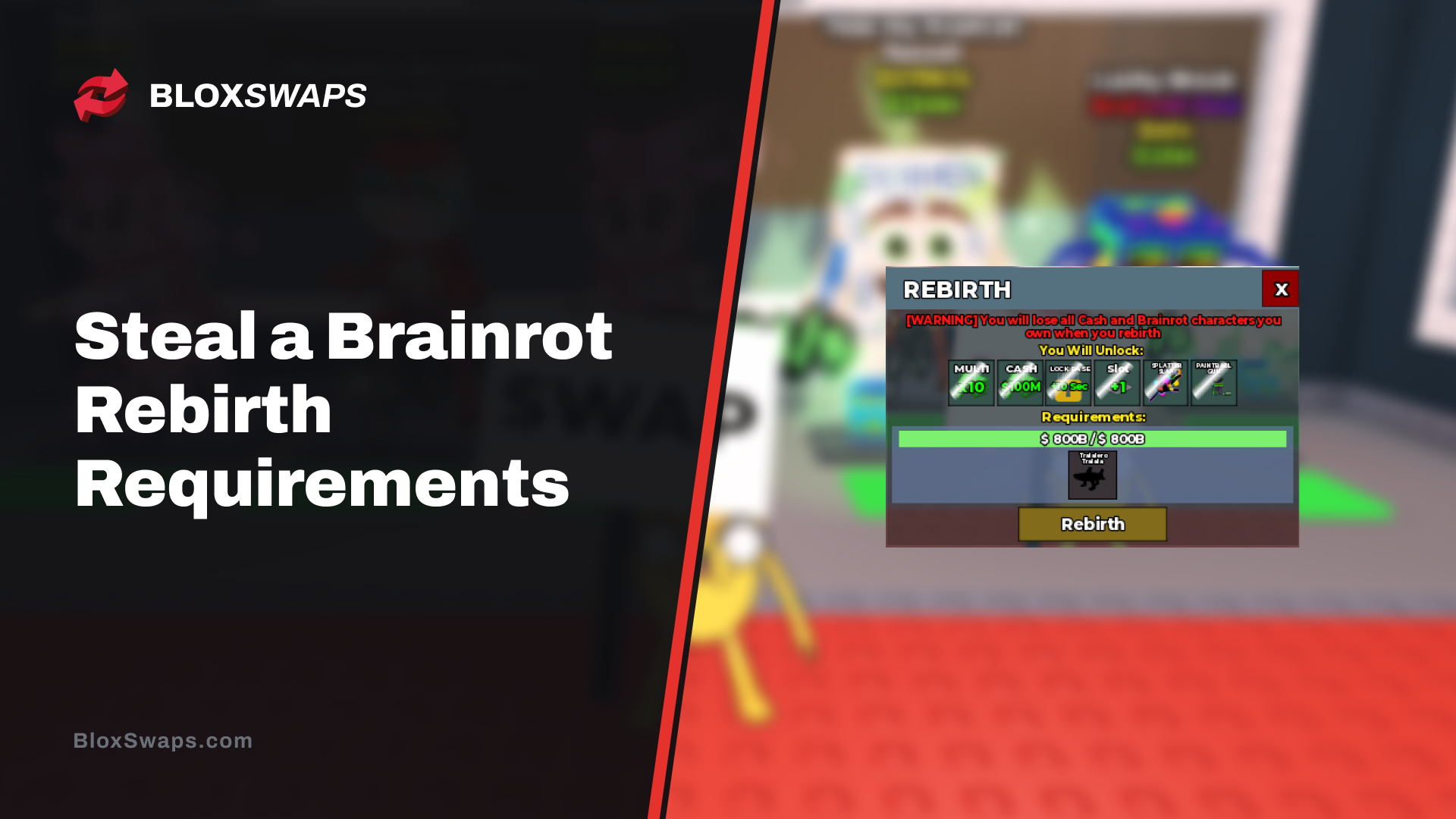 Steal a Brainrot Rebirth Requirements