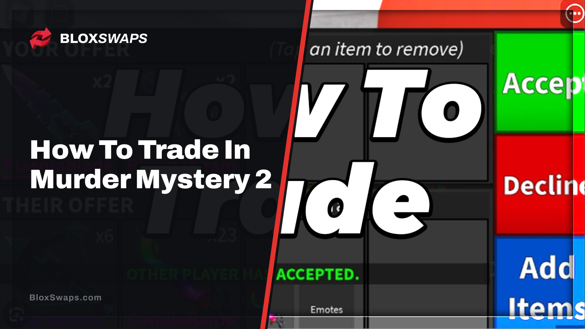 Showing a trade in Murder Mystery 2.